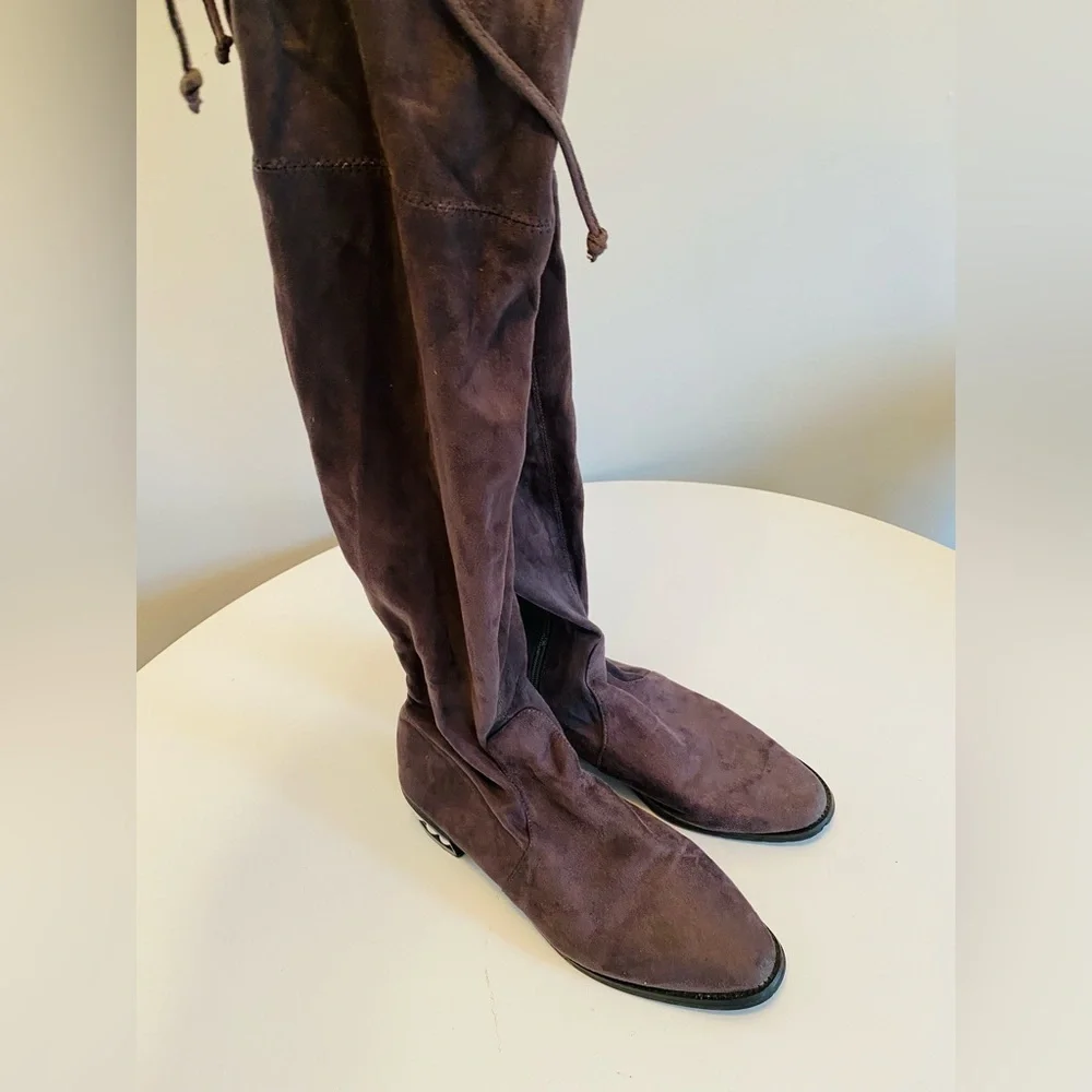 Catherine Malandrino Perse Size 9 Pearl Accent Heel Over The Knee Boots